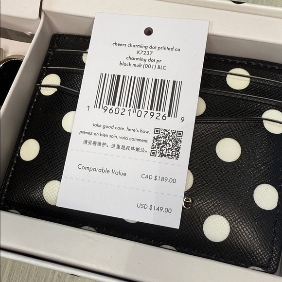 Kate Spade Polka Dot Card Holder with Heart Keychain - Picture 4 of 4